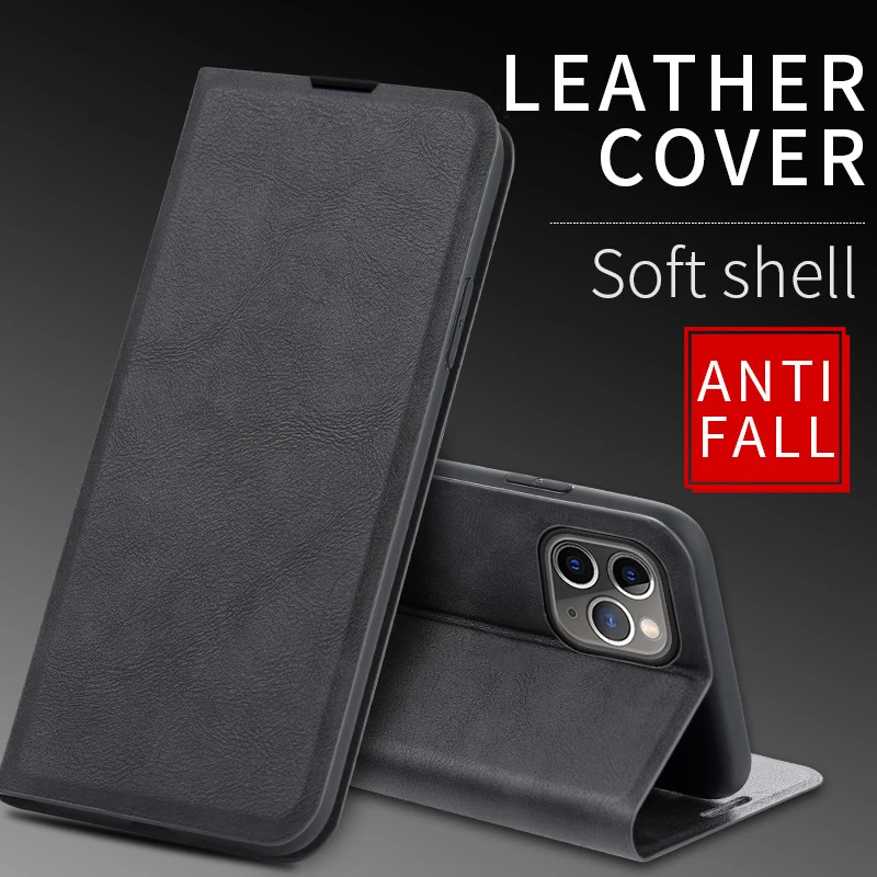 

Funda Leather Magnet Slot Case For iPhone 13 12 Mini 11 Pro X XR XS Max 7 8 6 6s Plus SE 2020 Stand Coque Flip Wallet Card Cover