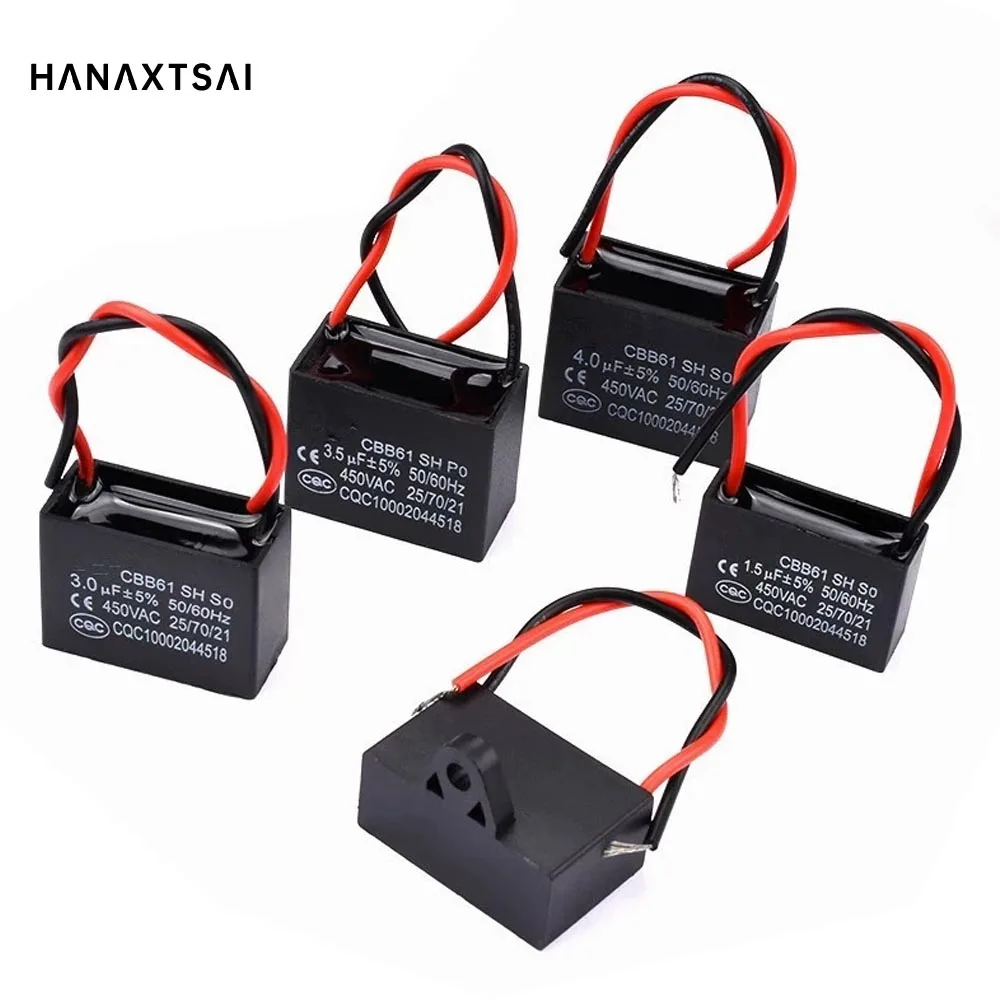 Cbb61 Capacità Di Avviamento Condensatore Ventola Ac 450V Cbb Condensatore Di Funzionamento Motore 1Uf 1.2Uf 1.5Uf 2Uf 2.5Uf 3Uf 3.5Uf 4Uf