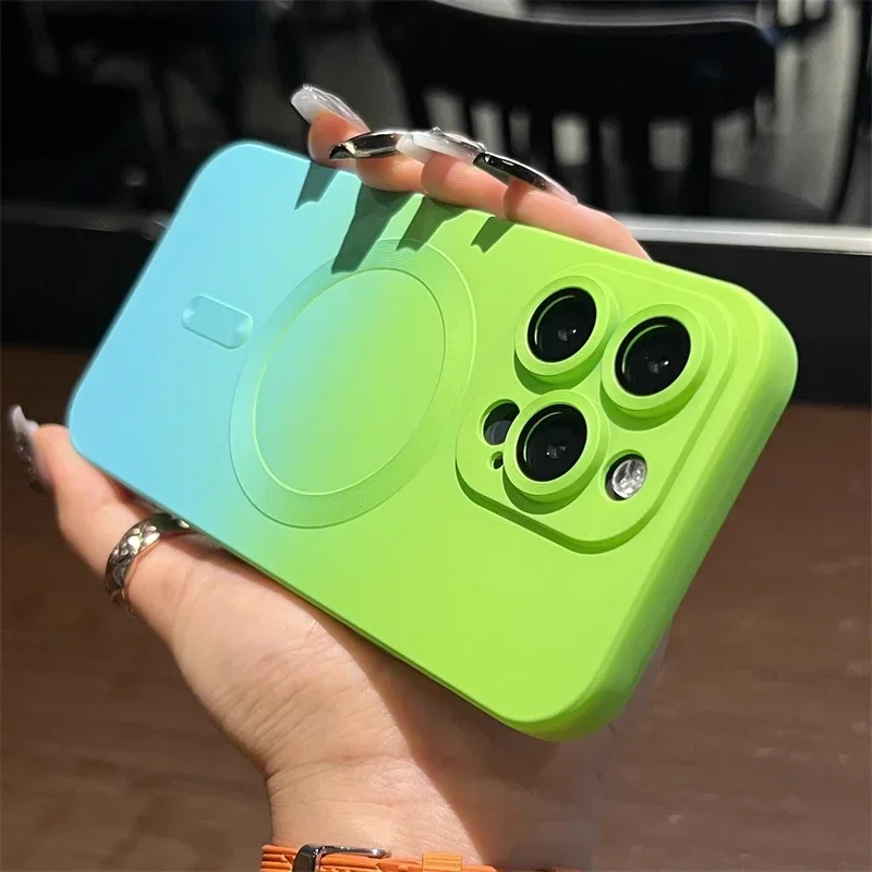 Vibrant Gradient MagSafe Wireless Charging Silicone Case