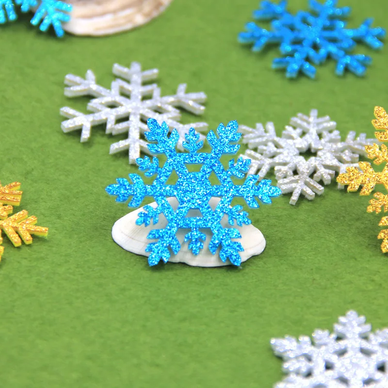 

20Pcs Glitter Christmas Snowflake Hanging Ornaments DIY Handmake Craft Christmas Tree Pendent Blue Xmas Home Party Decoration