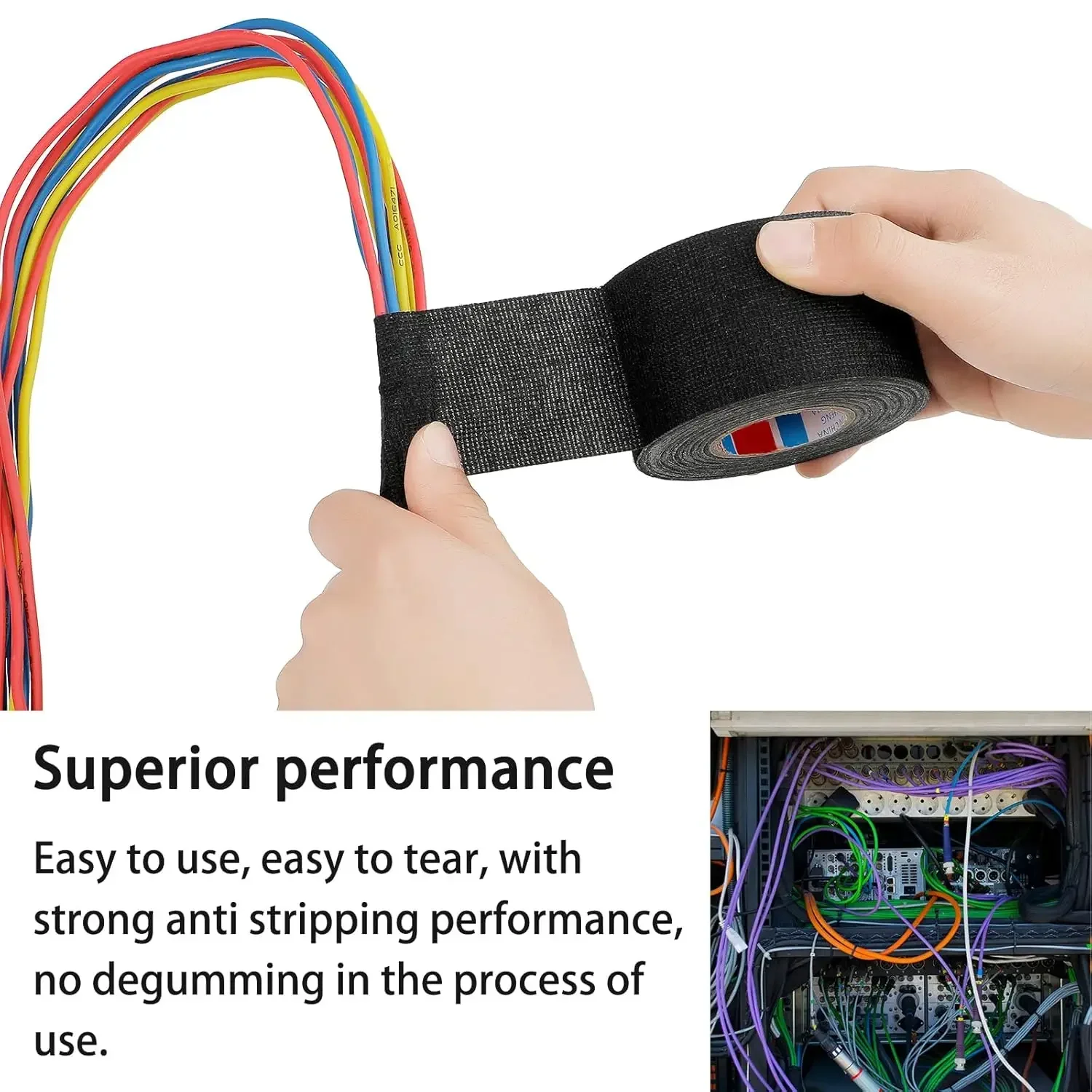 Electrical Tape 25m Heat Resistant Wire Harness Bundle Insulation Auto Wiring Fabric Cloth Wrap Waterproof Cable Adhesive Tape