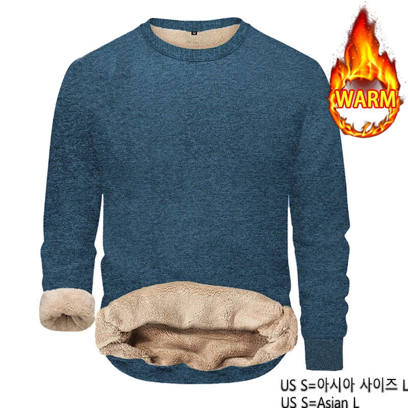 Animal Game Men Fleece Sweatshirts Casual Pullover Slim Thermal Underwear Male Sherpa Lined Streetwear Thermal Winter Shirts