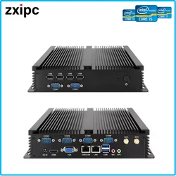 ZXIPC Mini PC Computer Intel Core i7-10850H Windows 11 Pro 10 Linux System Unit Industrial Control ITX RS232 6COM WiFi Bluetooth
