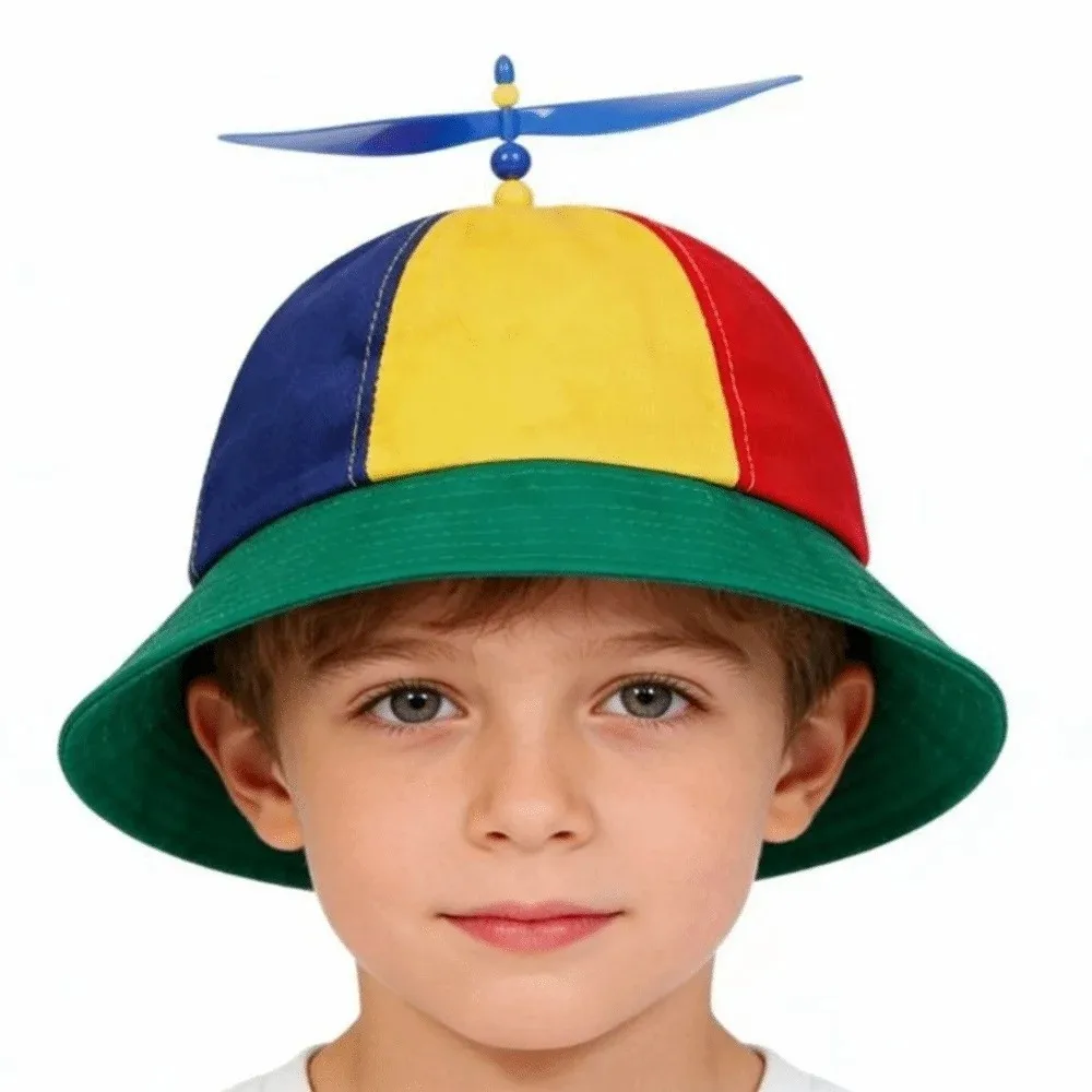 Regenbogen-Windmühlen-Propeller-Eimerhut, Sonnenschutz, bequem, atmungsaktiv, Bambus-Libellenkappe, Sonnenhut mit breiter Krempe, Unisex – Detail 10