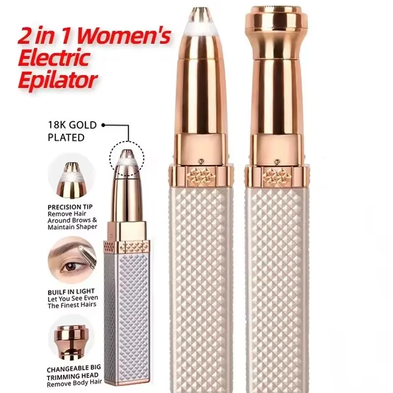 Electric Eyebrow Trimmer 2-in-1 Women's Electric Eyebrow Trimmer USB Charging Portable Epilator