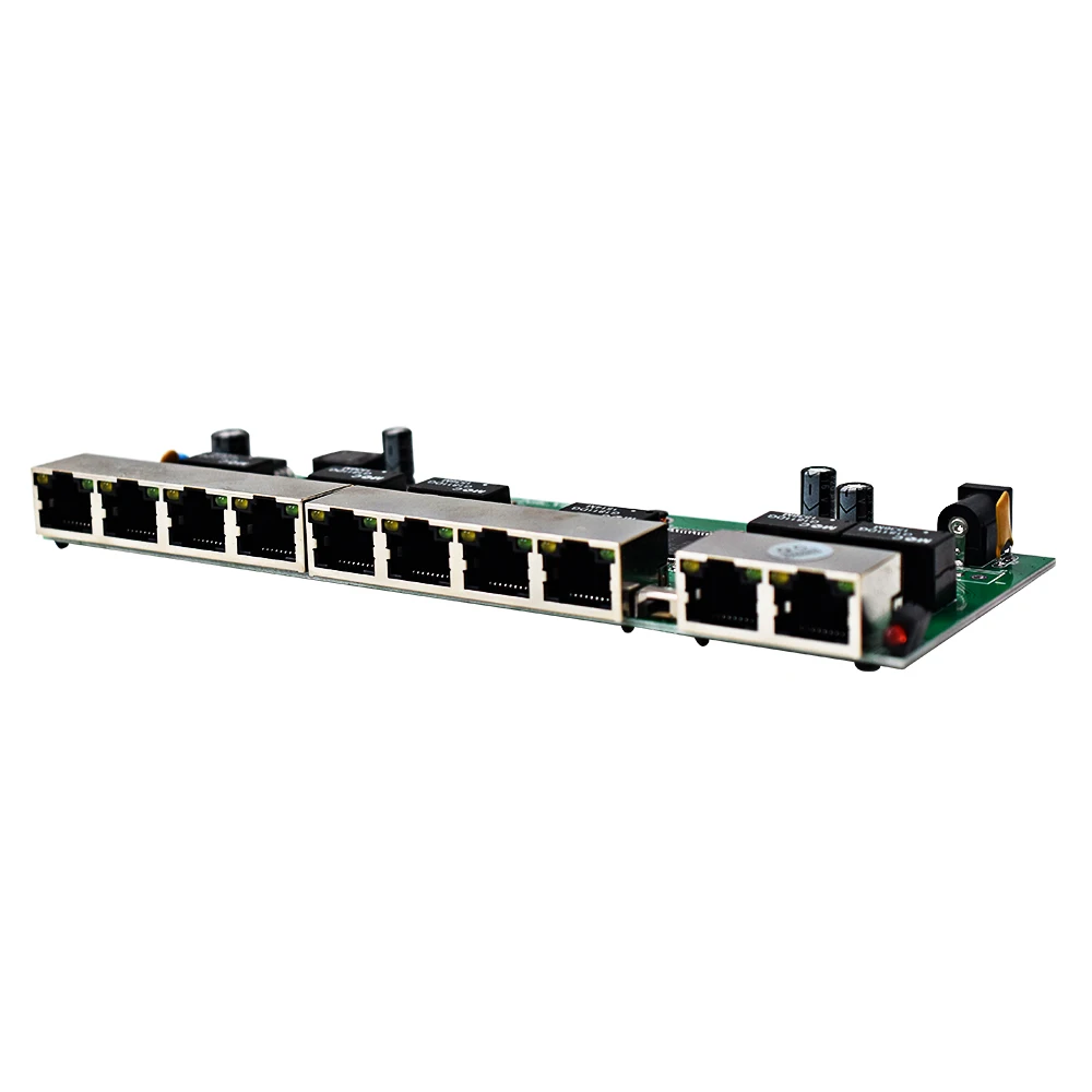 10 Port RPOE Switch PCB Board POE IN OUT 8 Port 10/100Mbps RJ45 Reverse PoE Switch with 2 GE Uplink Ports