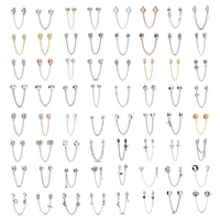 New 925 Sterling Silver Plated Buttefly Daisy Safety Chain Bead Suitable For Ladies Original DIY Bracelet Gift Jewelry Charm 1