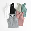 Lemon Racerback Yoga Tank Tops Women Fitness Sleeveless Cami Sports Shirts Slim Ribbed Running Gym Crop Vest Built In Bra Top 4