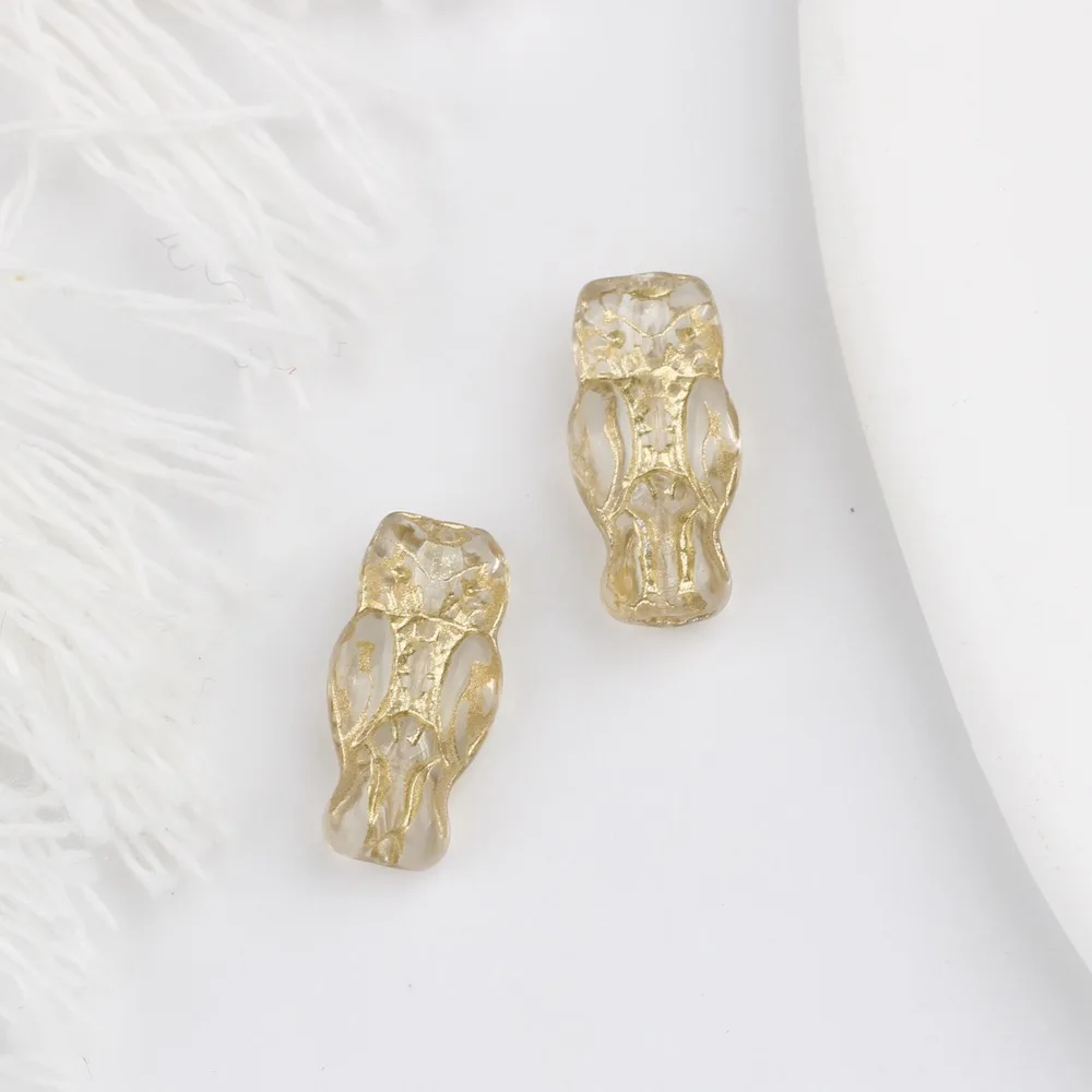 10 teile/los 7*14MM Tschechische Glas Retro doppelseitige Eule Perlen Perlen Anhänger Charms für Halskette Schmuck diy Zubehör – Detail 1