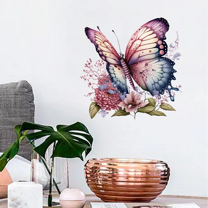 

Handdrawn Butterfly Warm Bedroom Window Sticker Background Wall Decoration Toilet Tile Decoration Sticker Home Decor Wall Paper