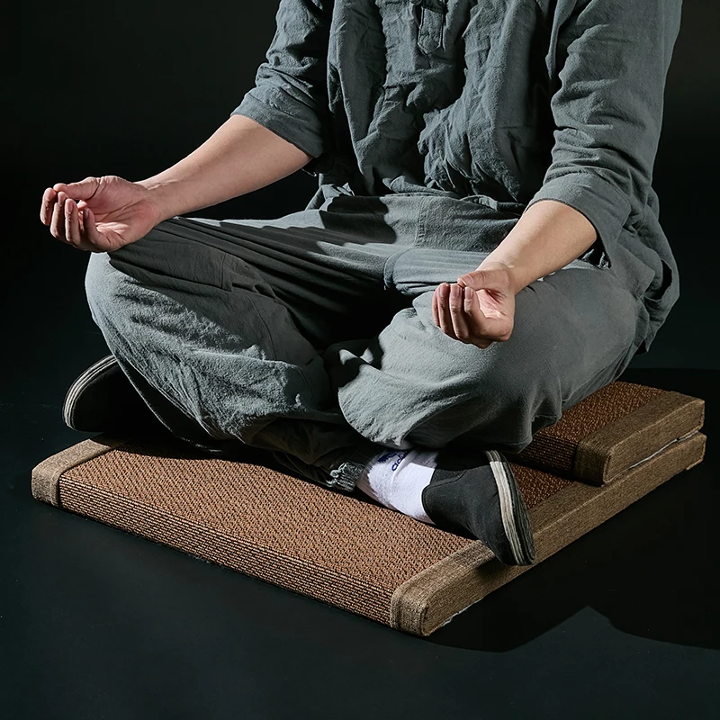 Japanese Style Room Kneeling Pad Yoga Mat Natural Bamboo Silk Meditation Mat for Home Breathable Comfortable Tearoom Cushion