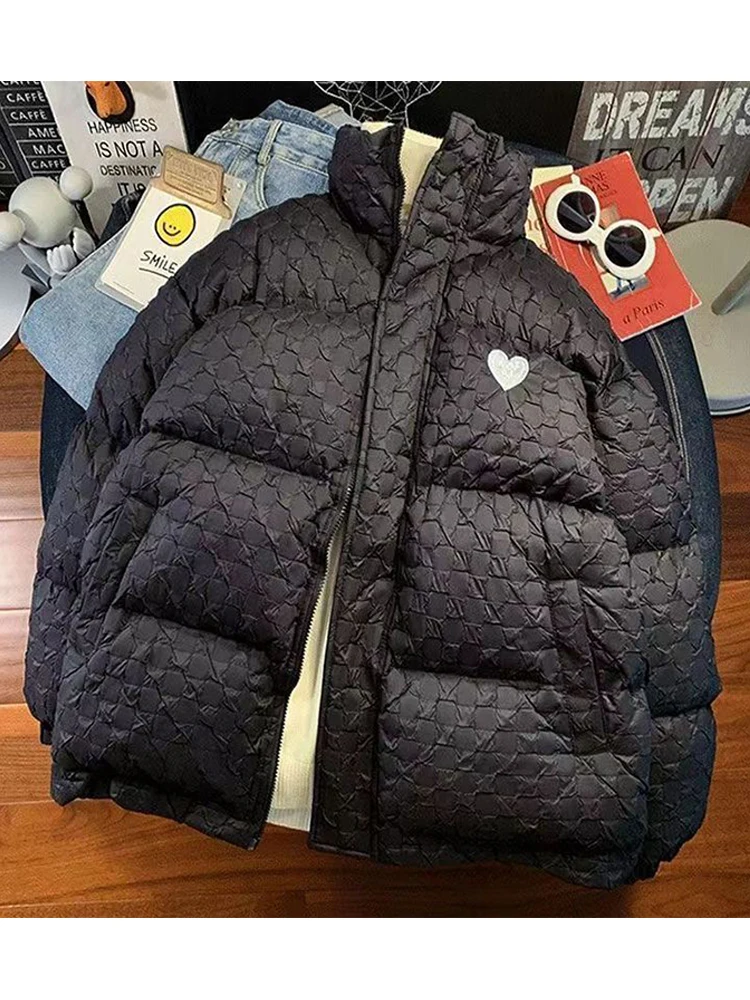 2022 Women Streetwear Puffer Jacket Parka Jacket Coat Harajuku Heart