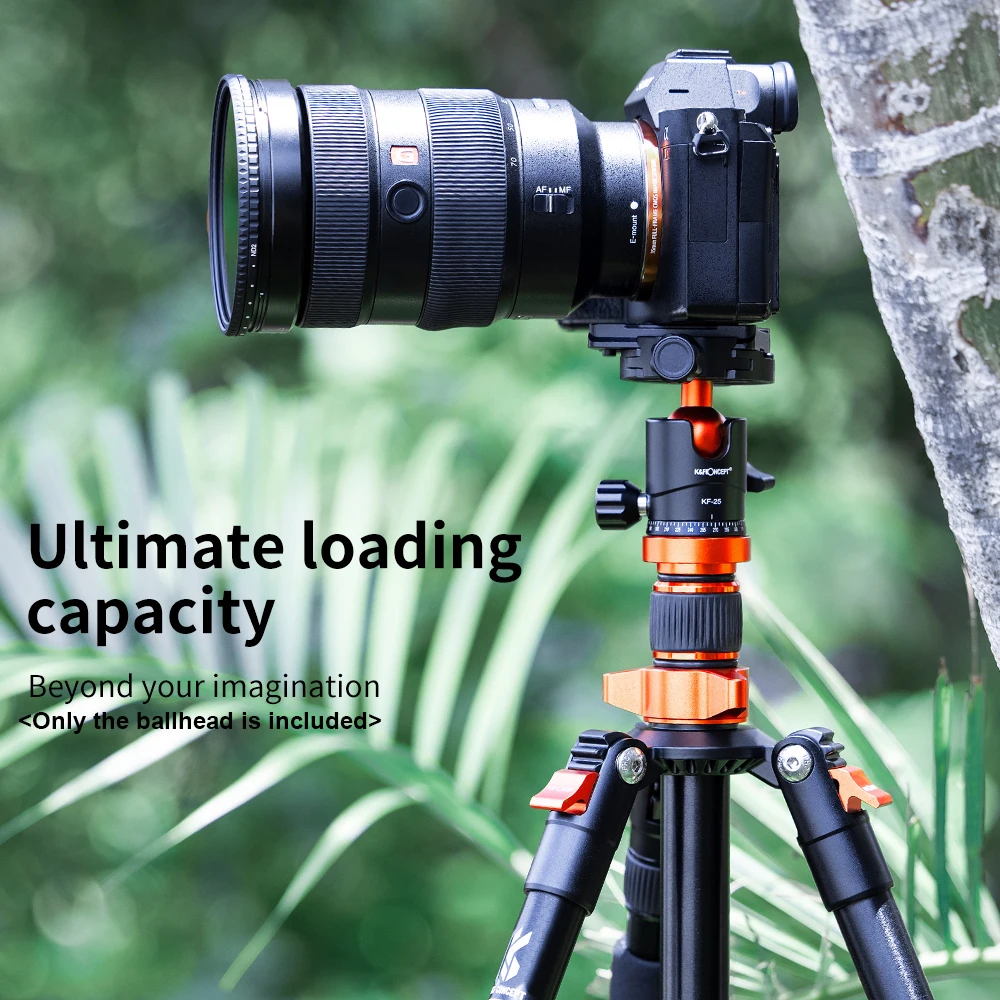 Ballhead Tripod Mount Adapter 25mm Large Ball Head Adapter QR Plate 1/4"Screw Aluminium Alloy 8kg Payload