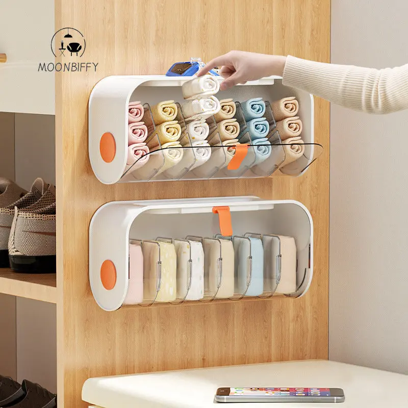 

Underwear Storage Rack Wall Mounted Socks Panties Underwear Drawer Type Storage Box Household Detachable Underwear Organizer