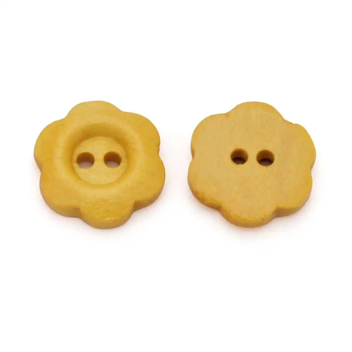 노란색 매화 디자인 2홀 천연 나무 단추 DIY 공예 의류 재킷 가디건 12-30mm 빈티지 스타일