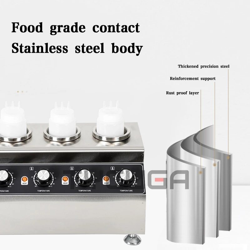 Commercial Sauce Warmer Electric Chocolate Melter Jam Heating Pot Stainless 30~85°C Steel Catering Equipment For Cafe Restaurant 4