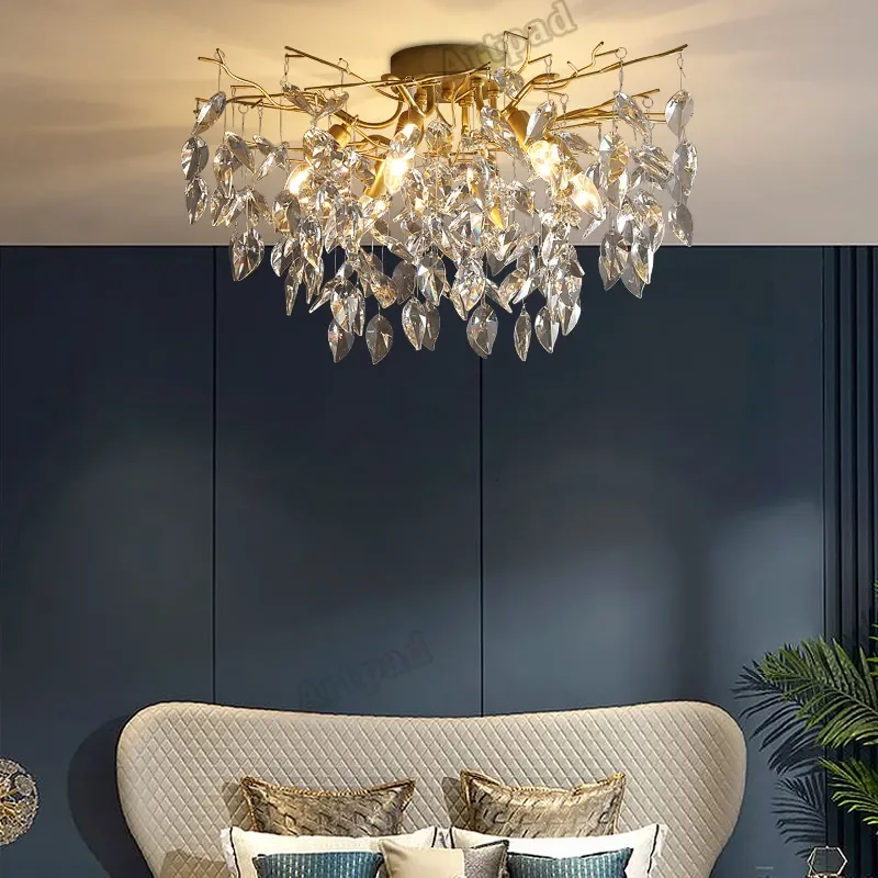 

Ceiling Chandelier Vintage Crystal LED Living Room Dining Bedroom Decoration Classic Lamp Modern Luminaria Restaurant Fixtures
