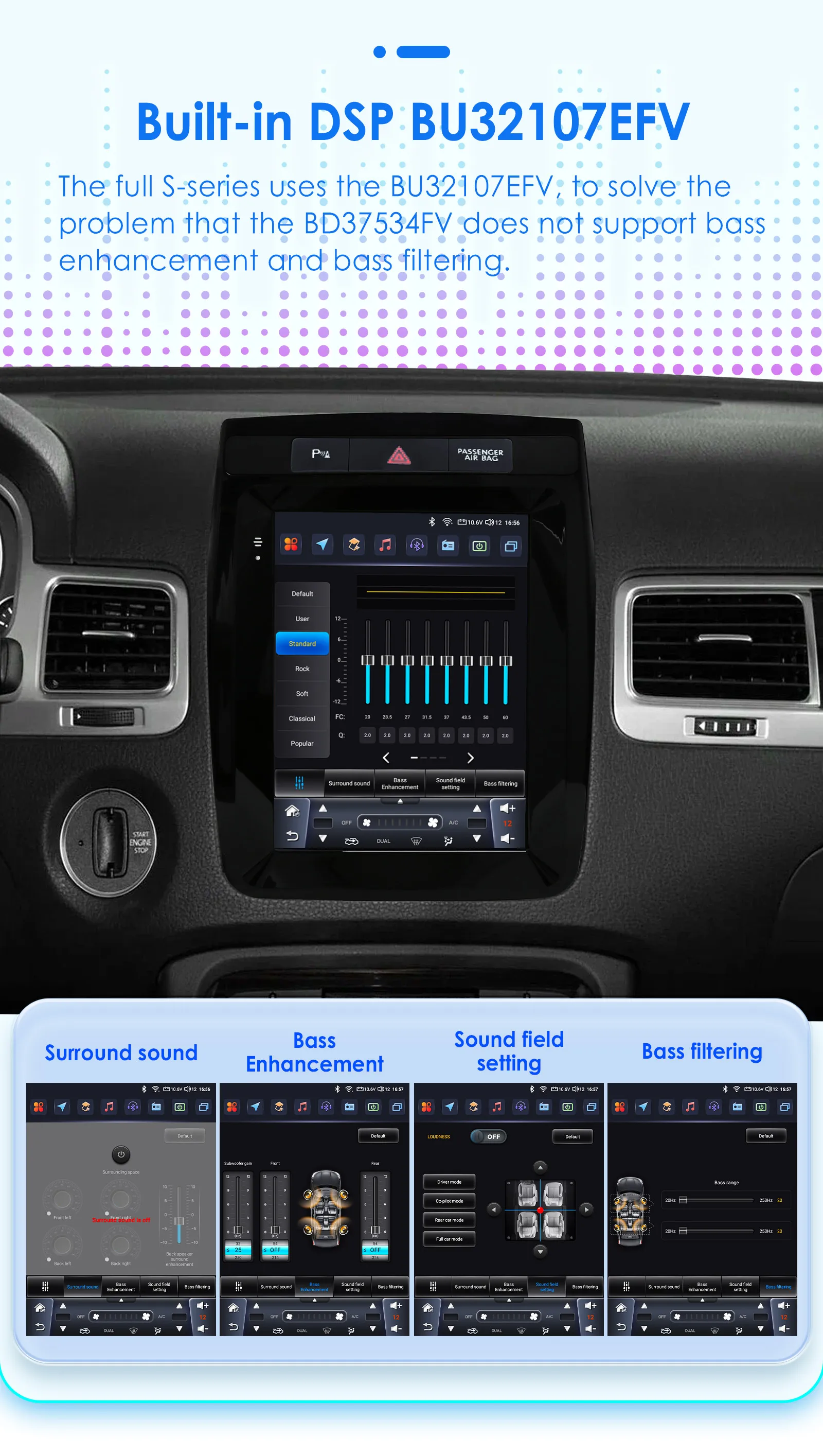 Hizpo 9,7 "Android 14 AUTO Auto Radio CarPlay Für Volkswagen VW Touareg 2011-2017 Multimedia Player GPS Stereo 8 core WIFI RDS – Detail 15