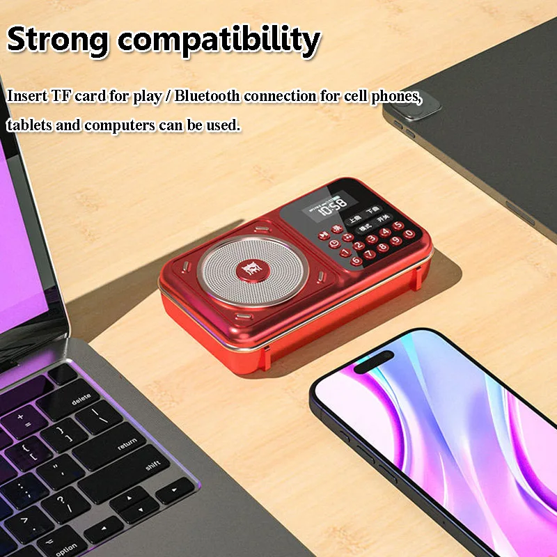 Retro Bluetooth Speaker Wireless Hifi Sound Audio System Portable Music Player with HD Reduction MIC HIgh Sensitivity FM Radio