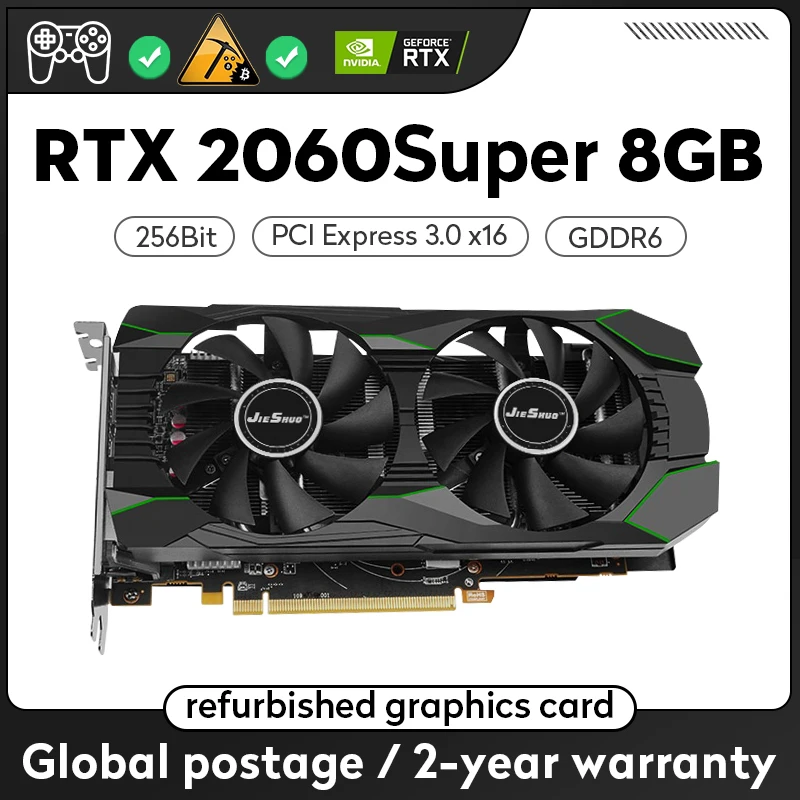 JIESHUO RTX2060 super 8GB 256BIT computer game graphics PCI Express 3 ...