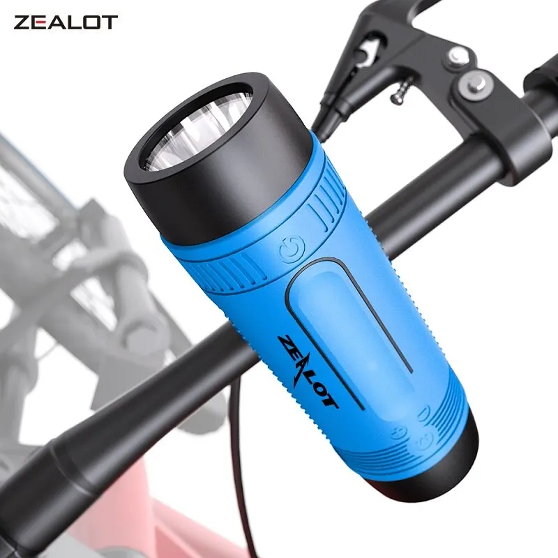  ZEALOT S1 Bluetooth Speaker Outdoor Bicycle Speaker Portable Waterproof Wireless Speaker Support TF Card+Flashlight+power Bank 