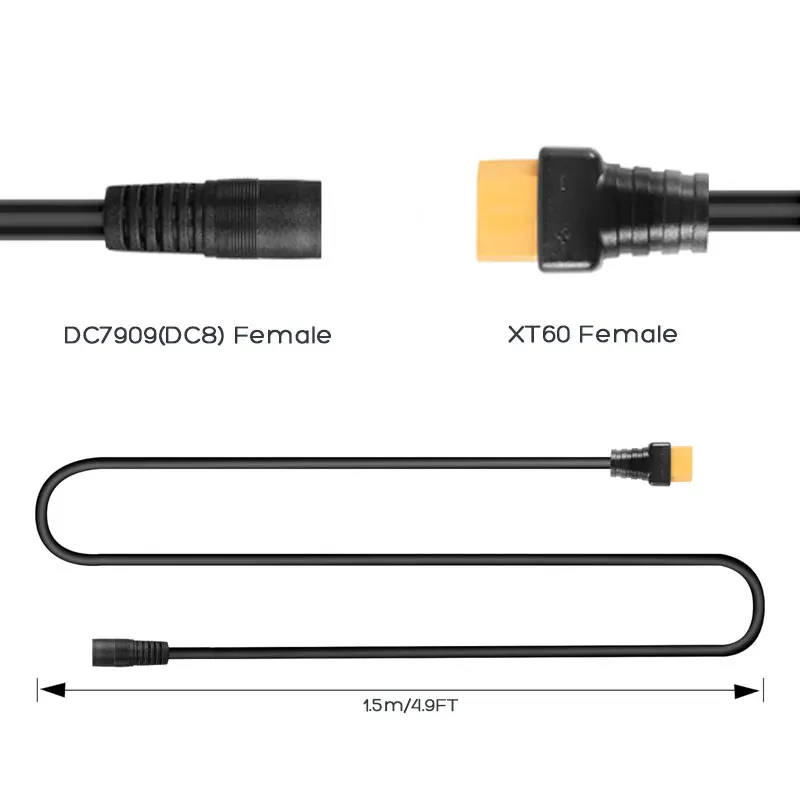 DC8mm/DC7909 Female XT60 Female Connector Solar Panel Connector Cable Charging Cable ALLPOWERS Ecoflow Jackery Anker Bluetti Solar Generators