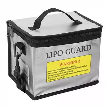 Lipo Battery Safety Bag Portable Explosion-proof Fireproof Storage Bag With Safe Guard 215*145*165mm Size For RC Drone Batteries 1
