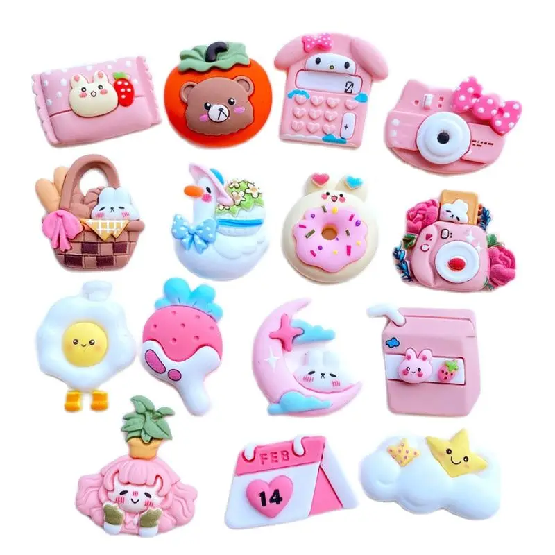 10Pcs New Cute Mini Cartoon Animal Series Flat Back Resin Cabochons Scrapbooking DIY Jewelry Craft Decoration Accessories