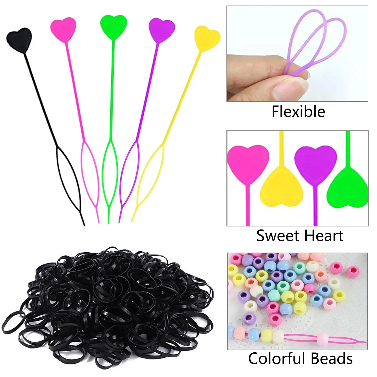 Auroriel 50PCS Perles à Cheveux Transparentes Pour Tresses