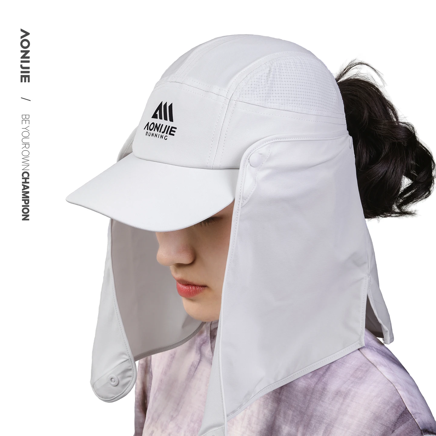 Aonijie 태양 보호 짧은 숄 모자 하이킹 야외 태양 모자 탈착식 숄 모자 캠핑 하이킹 E4626