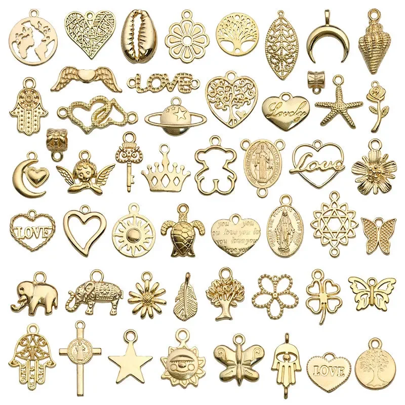 30g Mixed Alloy Key Charms 6 Color Bracelets Necklace Craft Metal Pendant for DIY Jewelry Making Small Business Supplies,Temu