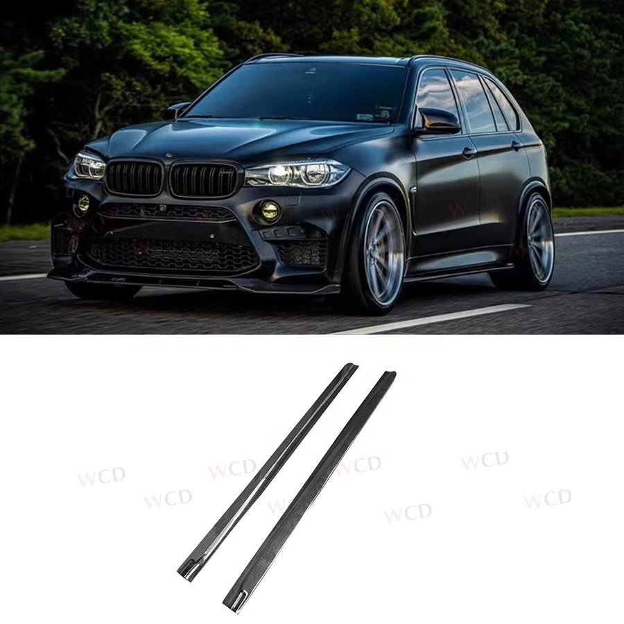 

3D Design Carbon Fiber Side Skirts Body Kit For BMW F85 X5M F86 X6M F15 X5 2016+ Side Splitter Car Parts