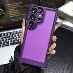 Shockproof Clear Matte Military Armor Case with Hybrid Translucent Protective Frame - Galaxy S26 Plus (A2)