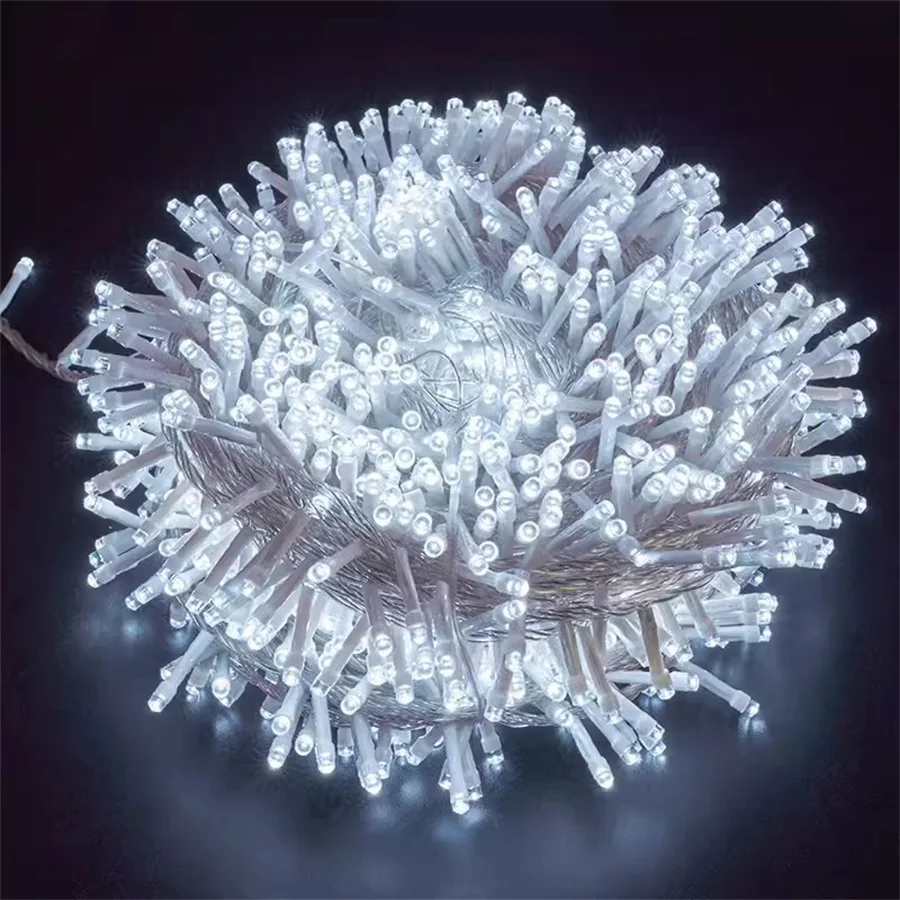 thumbnail image 1 of Guirnalda de luces navideñas para exteriores, 100 m, 200 m, 400 m, 500 m, para bodas, fiestas, resistente al agua, para árbol de Navidad, 1 of 5