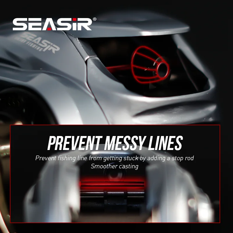 SEASIR M800 Baitcasting Reel 8KG Max Drag 5+1BB 7.1:1 High Speed Gear Ratio Fresh Saltwater Magnetic Brake System Fishing Coil