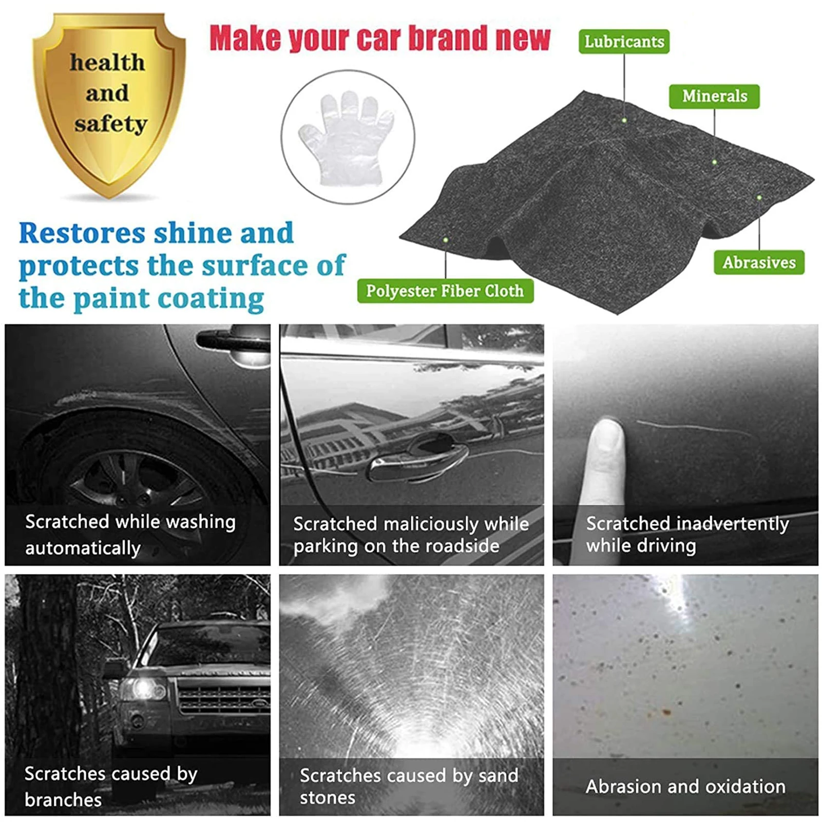 Nano Sparkle Cloth Restore Shiny Car Paint Nano Magic Cloth Scratch Remover Artifacts Easily Repair Paint Scratches Spots