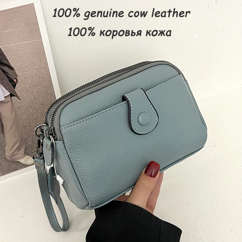 

2023 New Luxury Genuine Leather Women Shoulder Crossbody Bag Purse Phone Bag Cowhide Women Handbags Fashion Messenger Bag
