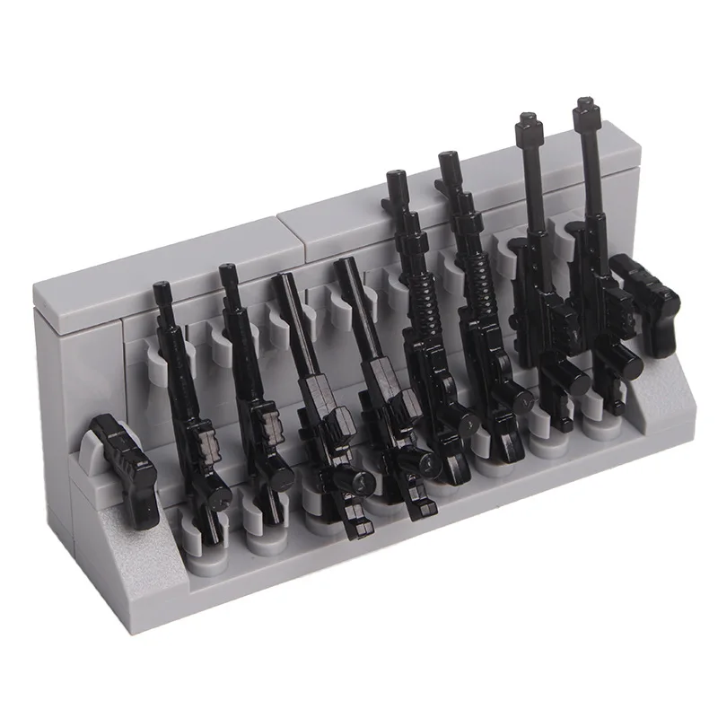 Children's Educational Military Playset - Weapon Rack & Spear Guns Building Blocks Toy Set