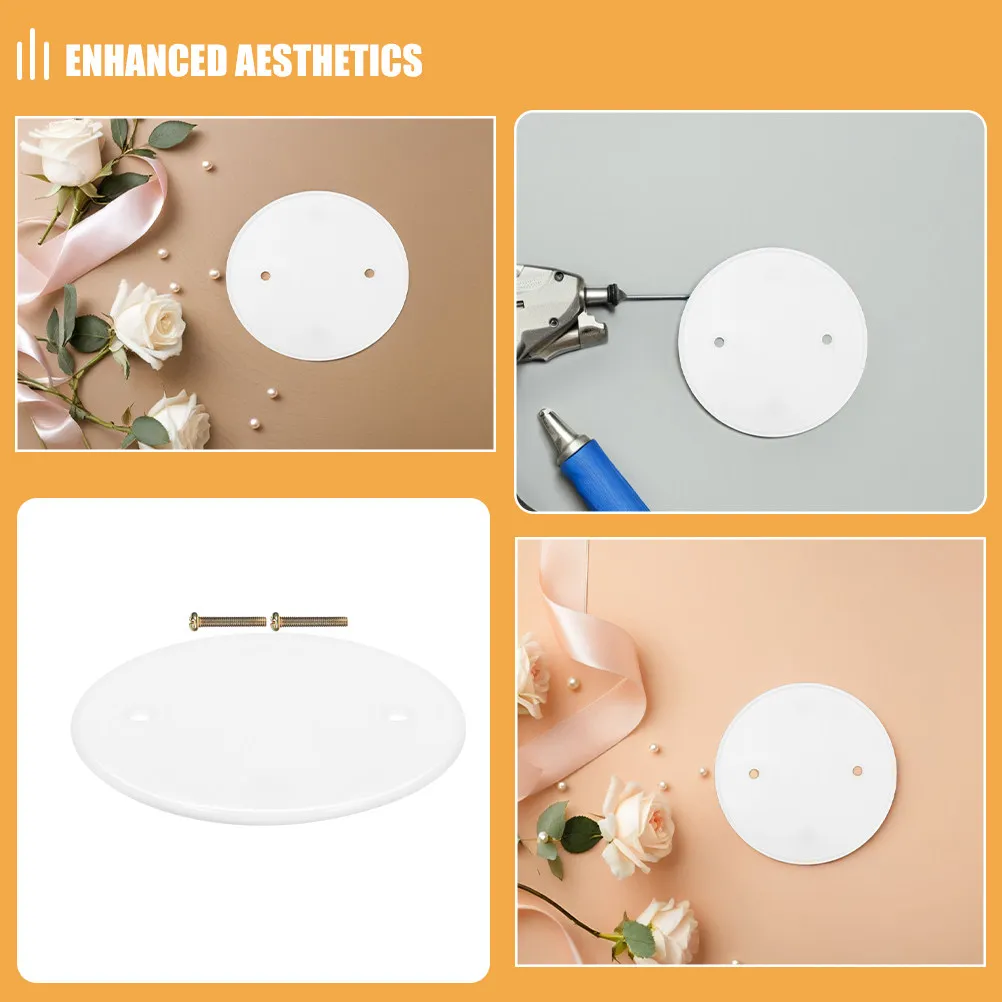 8Pcs 천장 커버 플레이트 매립형 조명용 원형 블랭크 디자인 간단한 장착 소켓 커버 콘센트용 홈 개선용