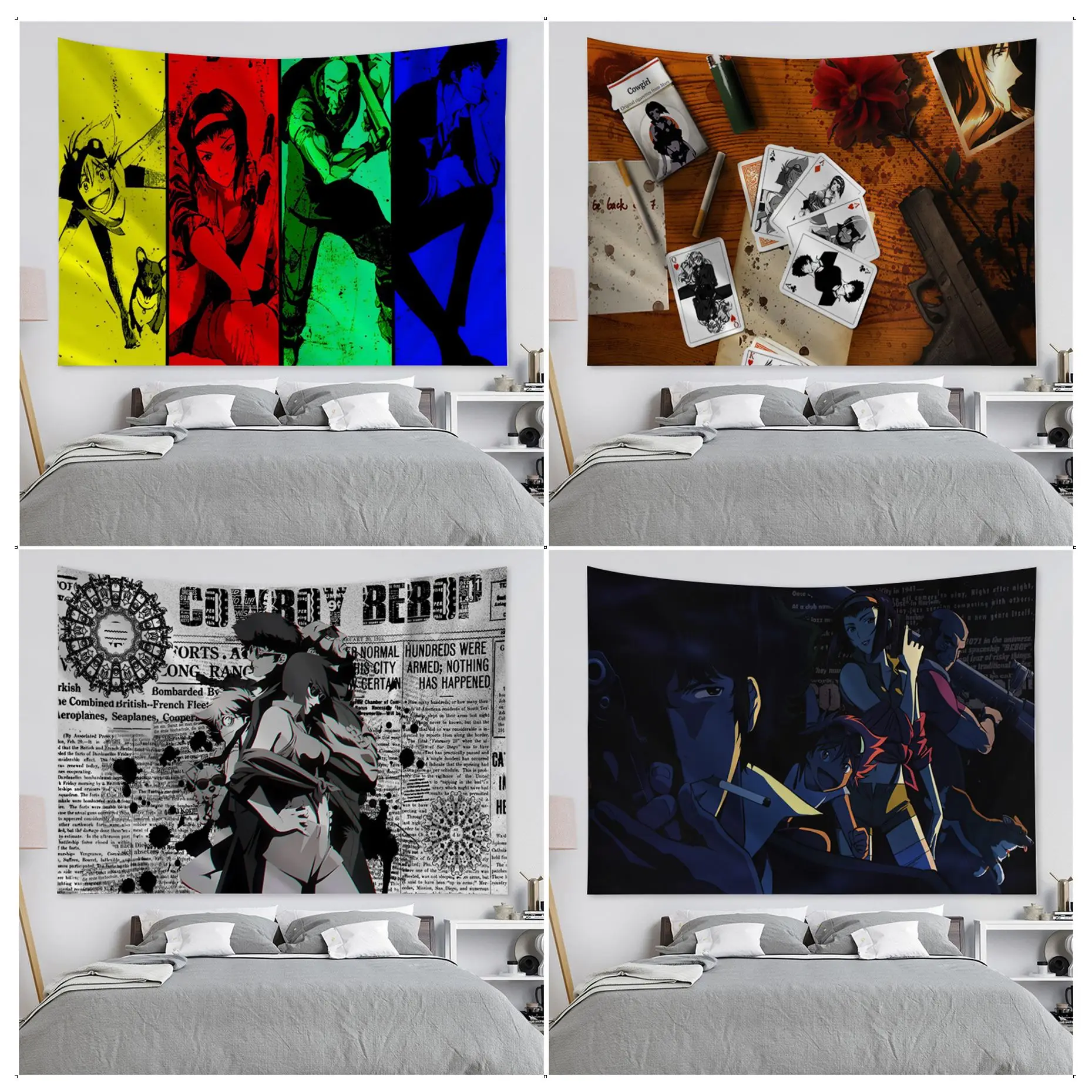 

Space Cowboy Bebop Tapestry Tapestry Art Printing Japanese Wall Tapestry Anime Wall Hanging Home Decor