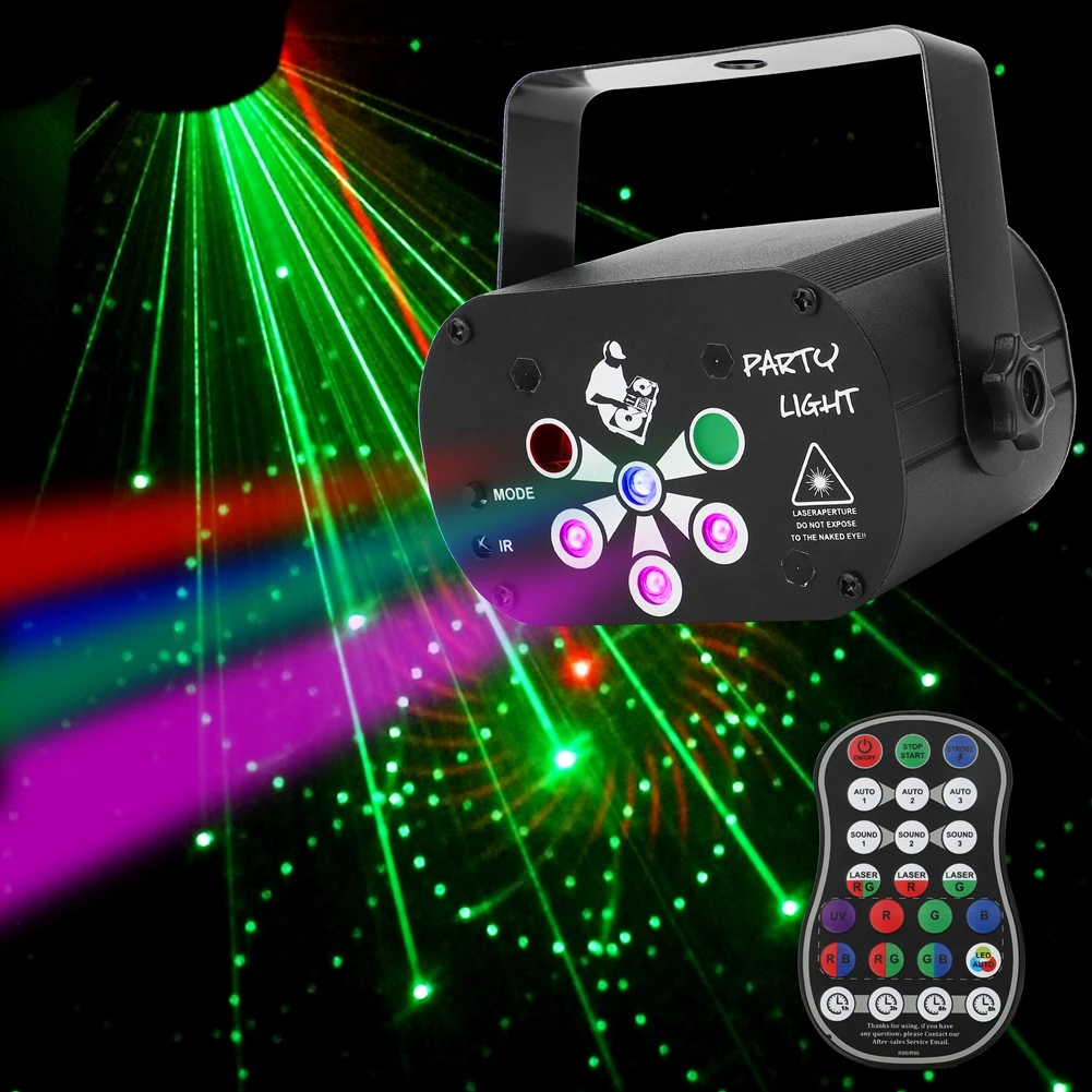 Laser Light RG Laser+RGB+UV LED HOLDLAMP 6-hole Stage Effect Light with Remote Controller Karaoke Christmas Wedding Decoration fireworks led laser christmas rgb festoon fireworks laser light dmx controller meteor lamp marquee home wedding room decor