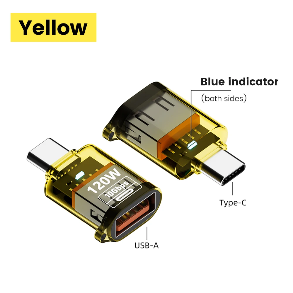 Ultra-Fast 120W USB 3.2 to Type C Adapter – High-Speed Data and Audio Transfer Converter