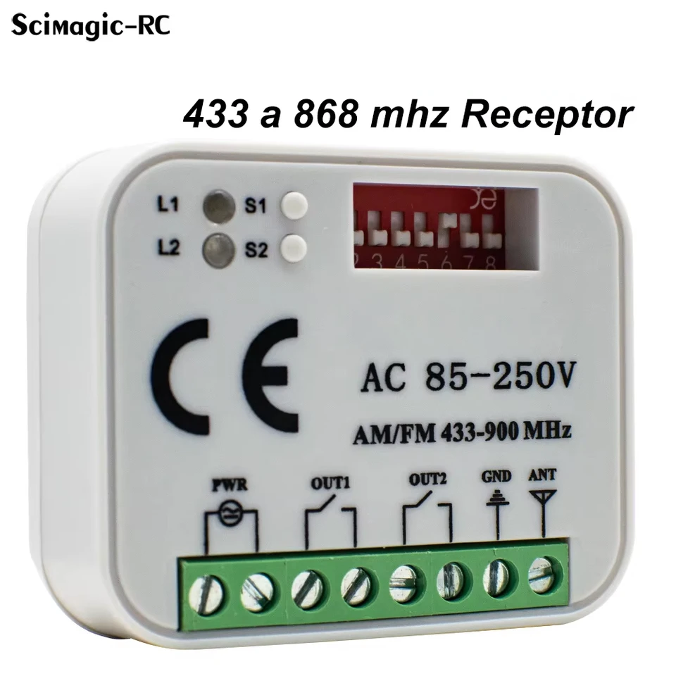 Mando Repuesto Garaje Frecuencia 868 MHz Effdrdfs Mando A Distancia Para Puerta De Garaje, 868 MHz, Mando Mando 4 Canales Rolling Code