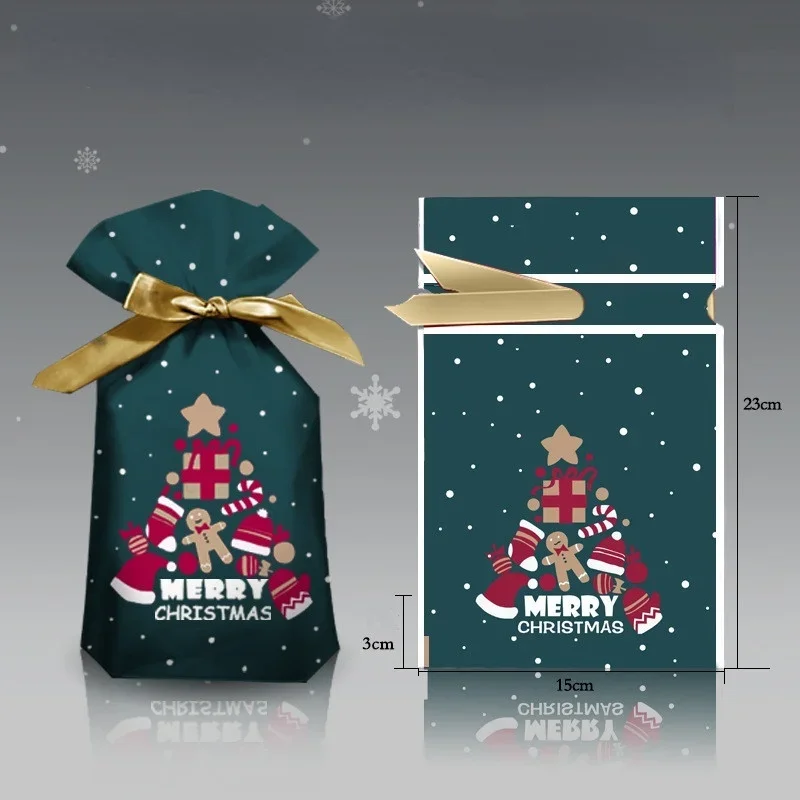 thumbnail image 1 of 5Pcs New Year Christmas Candy Packaging Santa Gift Bag Xmas Plastic Bag Decorations for Home, 1 of 5