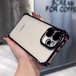 Enhanced Shockproof Bumper Case with Camera Protection - Electroplated Transparent TPU Silicone Cover for Oppo Reno 15F 5G (PURPLE)
