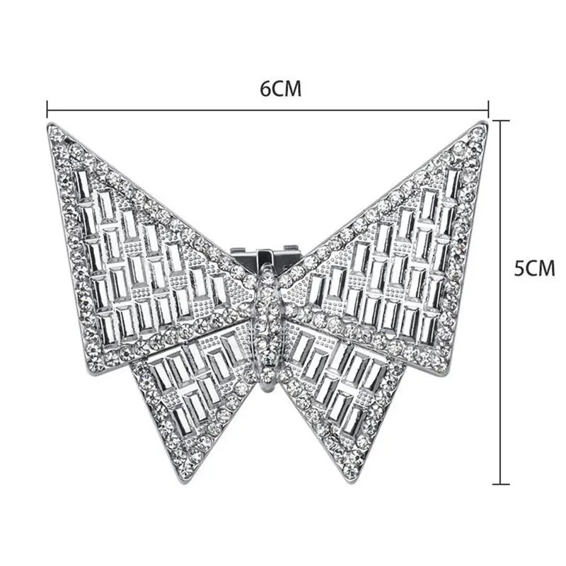 AT33 2PCS 웨딩 브로치 신부 금속 활 꽃 참 버클 라인스톤 슈 클립 신발 장식 신발 액세서리