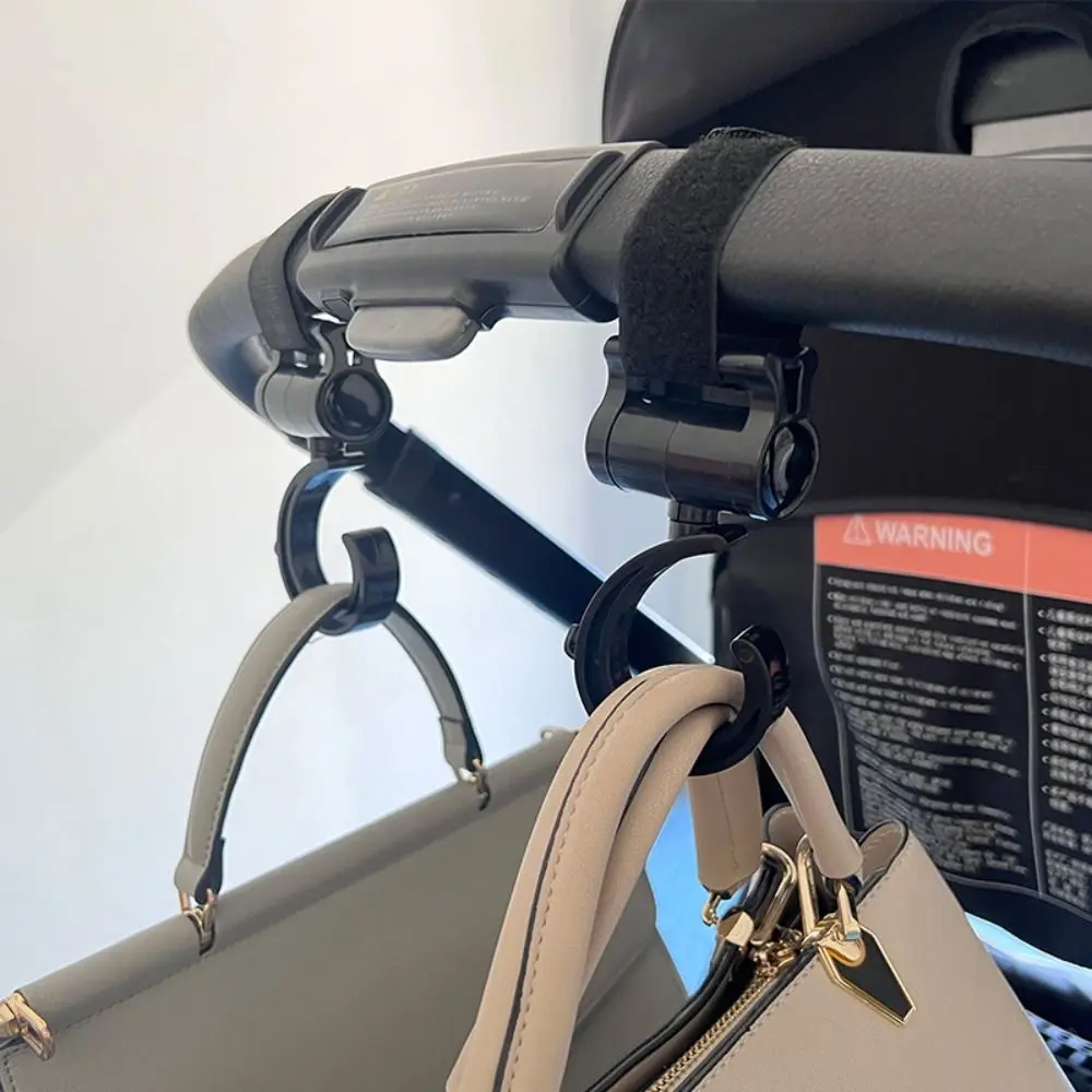 

2Pcs Black Baby Stroller Hook Hanger Carriage Stroller Bag Hanger Plastic Baby Prams Hanger Multi Purpose Baby Stroller Hook