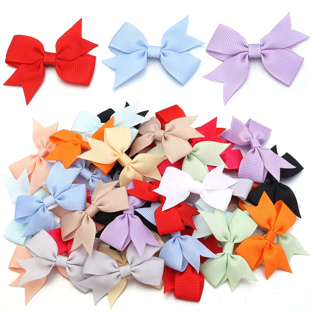 Charming Pink Satin Ribbon Bows - Set of 50 for Crafting and Party Decor