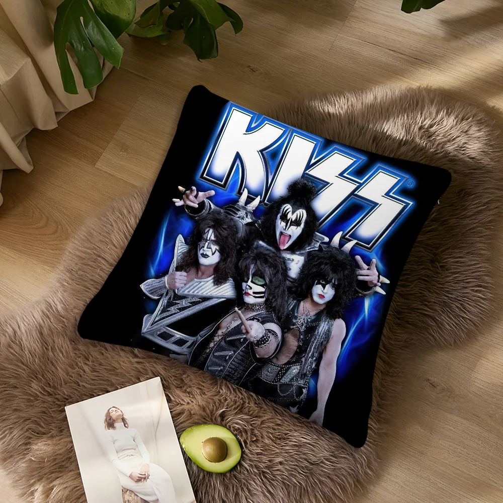 Rock Band K-Kiss Kissenbezug, Wohnzimmer-Akzent, Couch, Rückenstütze, quadratisch, Lounge, erholsamer Nickerchenbegleiter ﻿ – Detail 4