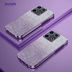Luxury Gradient Glitter Plating Silicone Back Cover Case for Infinix Note 30 Pro (Sfdd purple)